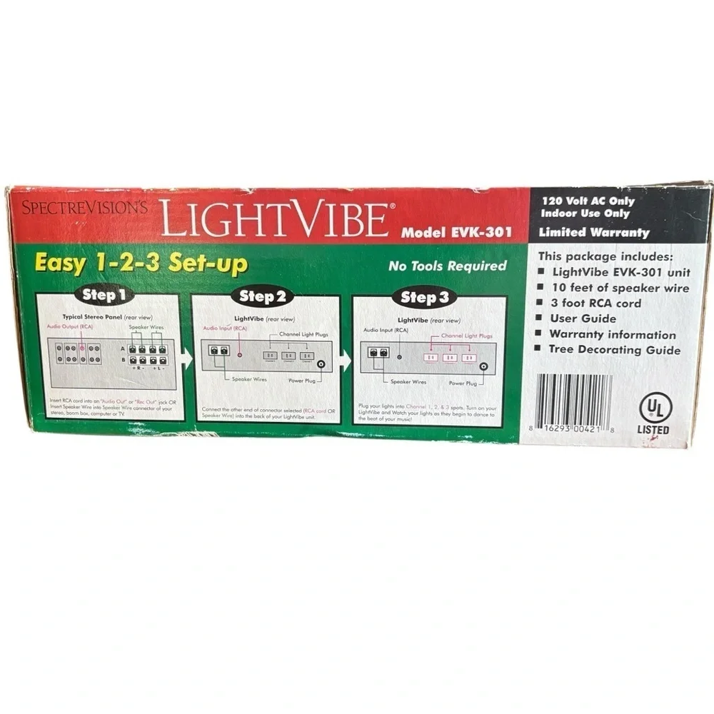 LightVibe SpectreVision EVK 301 Dancing Light System Music Light Controller NIB
